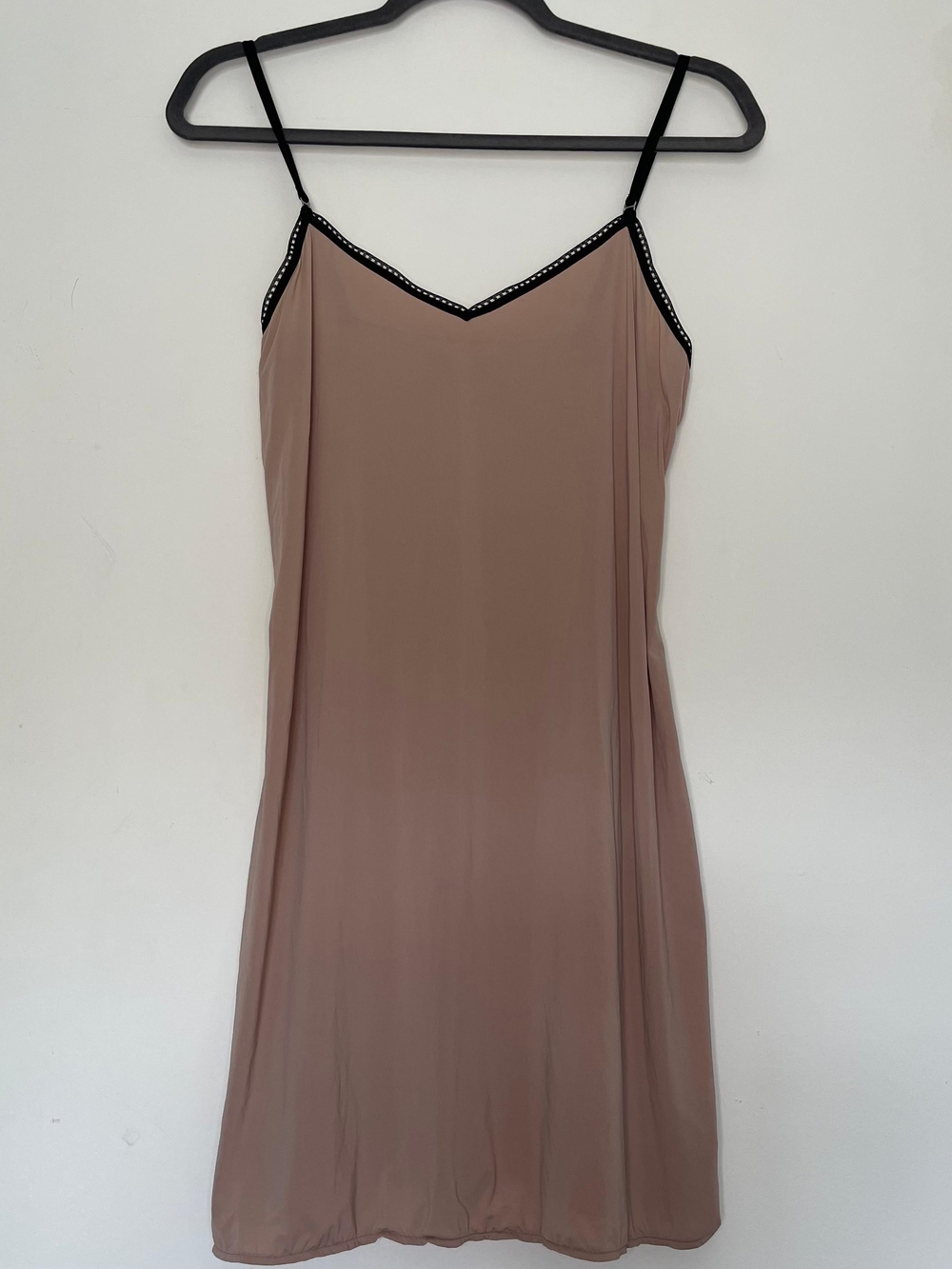 Y2K Victoria Secret Women Size L  Nude Slip Dress With Black Lace